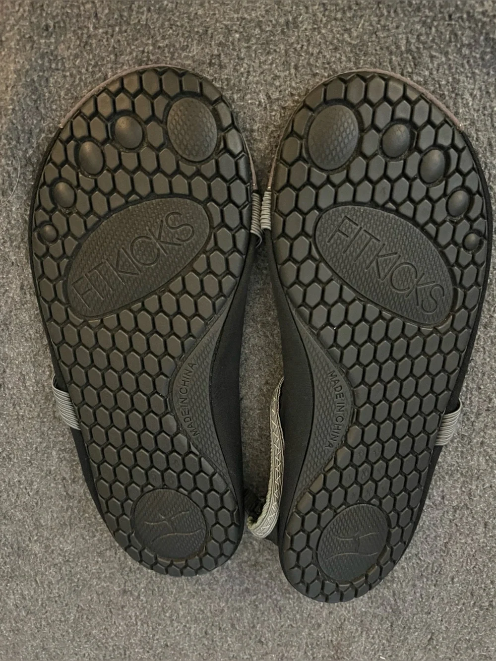 FitKicks Black and Gray Slip-On Athletic Shoes size medium